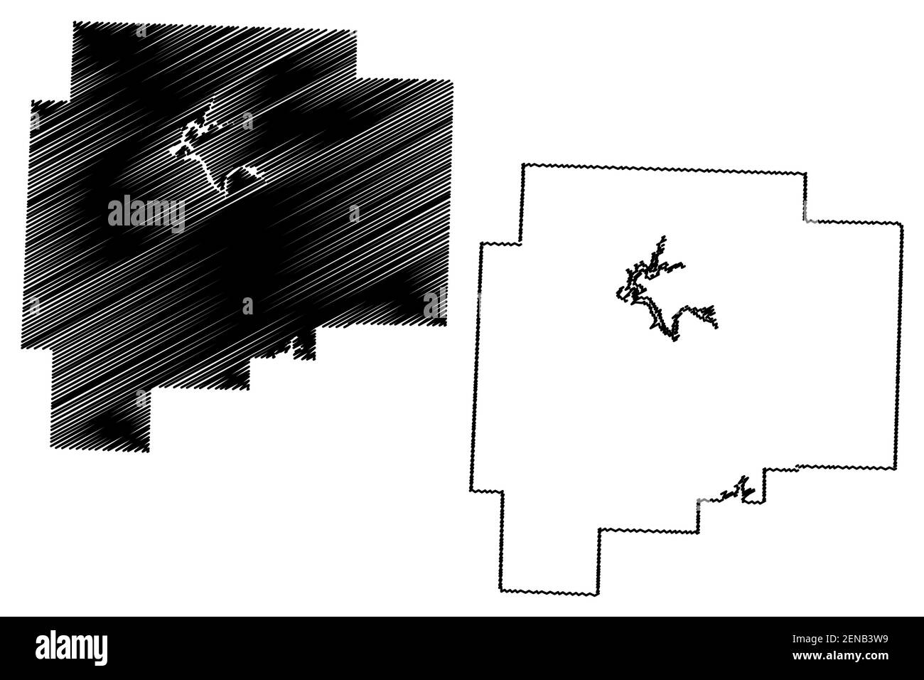 Guernsey County, Ohio state (Stati Uniti, Stati Uniti d'America, Stati Uniti, Stati Uniti, Stati Uniti) mappa vettoriale, scrimbolo schizzo mappa Guernsey Illustrazione Vettoriale