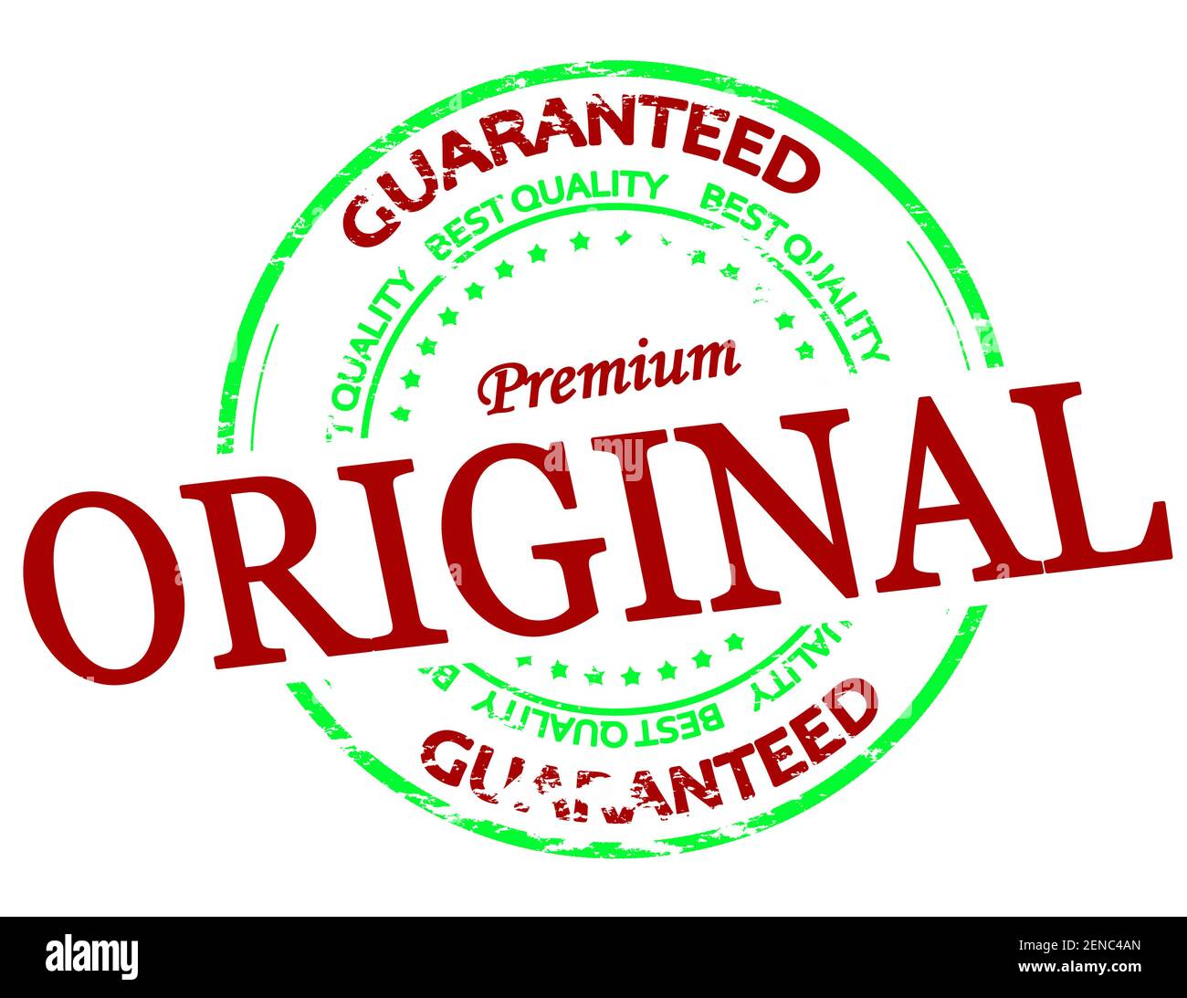Timbro in gomma con testo originale premium all'interno, illustrazione vettoriale Foto Stock