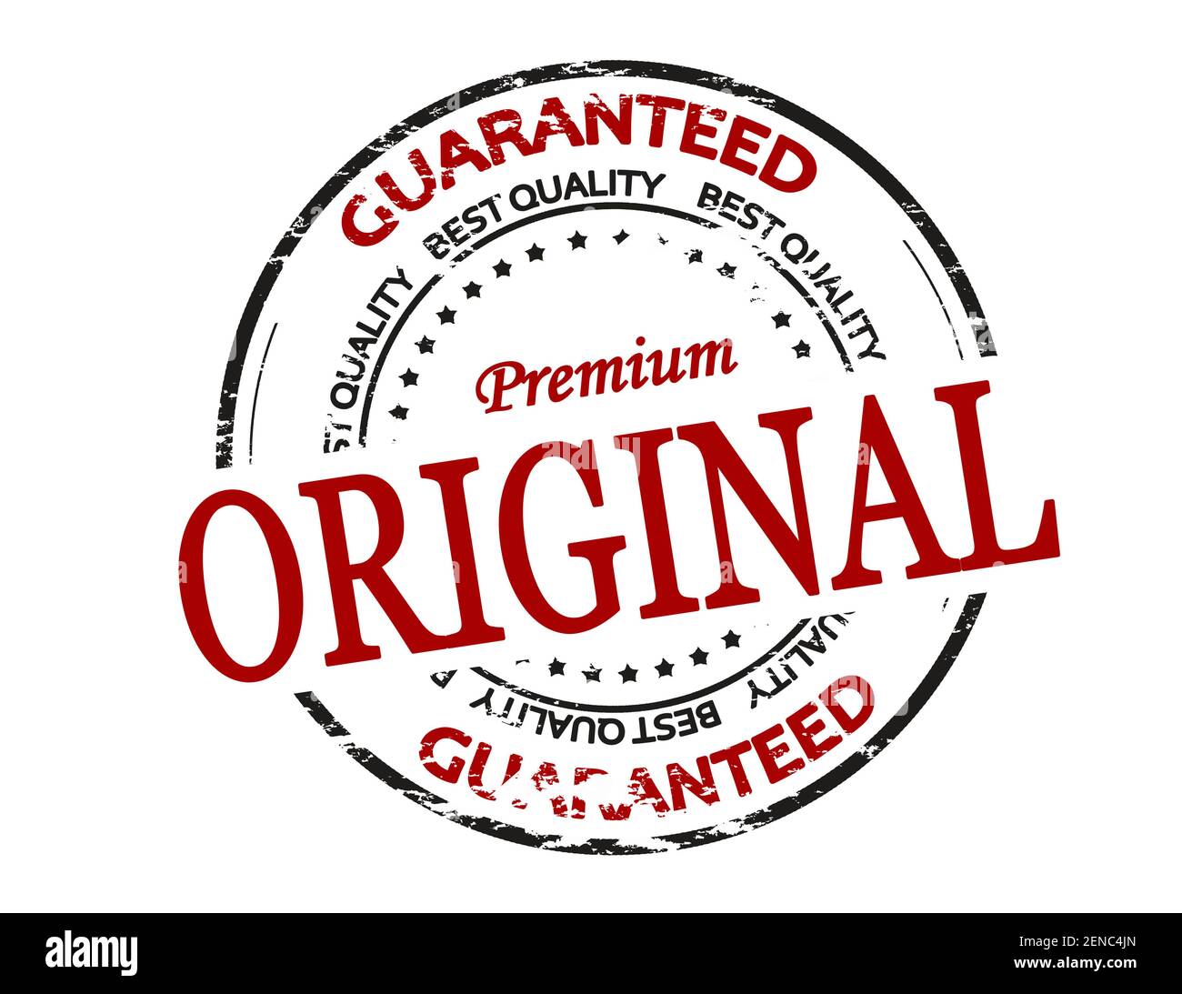 Timbro in gomma con testo originale premium all'interno, illustrazione vettoriale Foto Stock