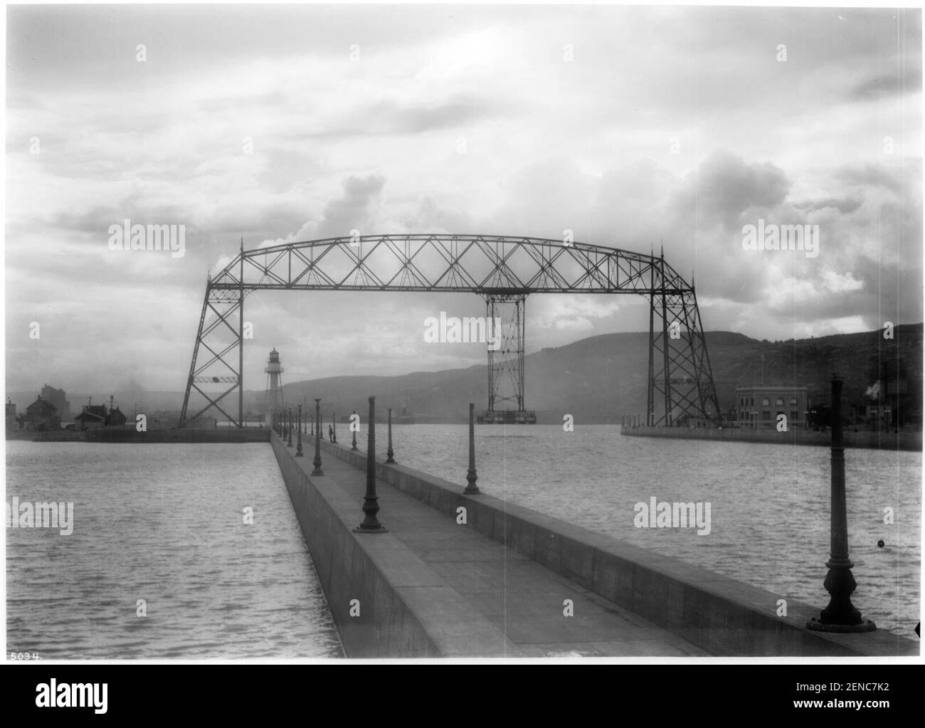 Ponte aereo, ca.1920 (prima della conversione in ponte verticale) Foto Stock