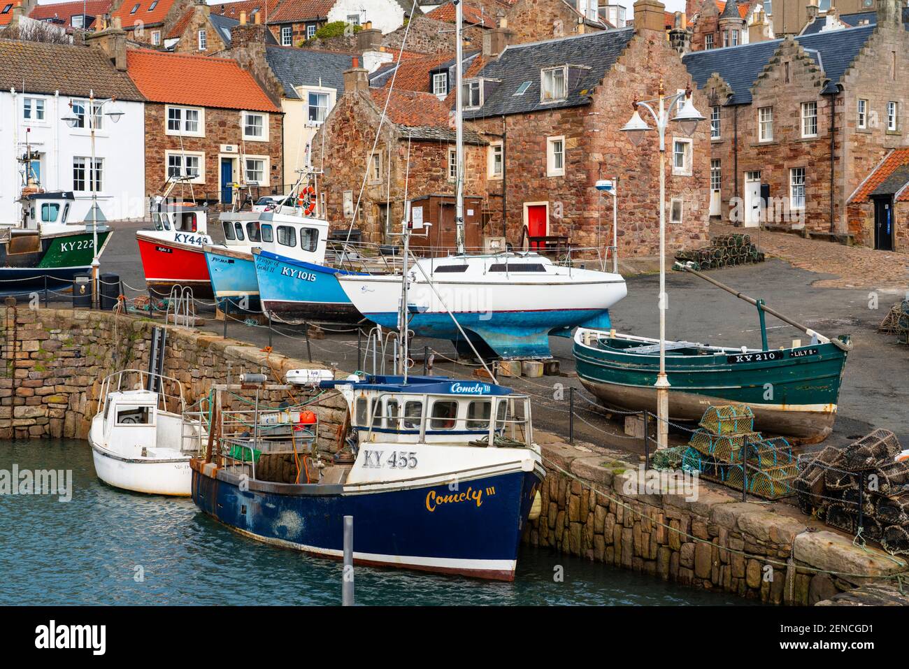 Villaggio storico e porto di Coral a est Neuk di Fife, Scozia Regno Unito Foto Stock