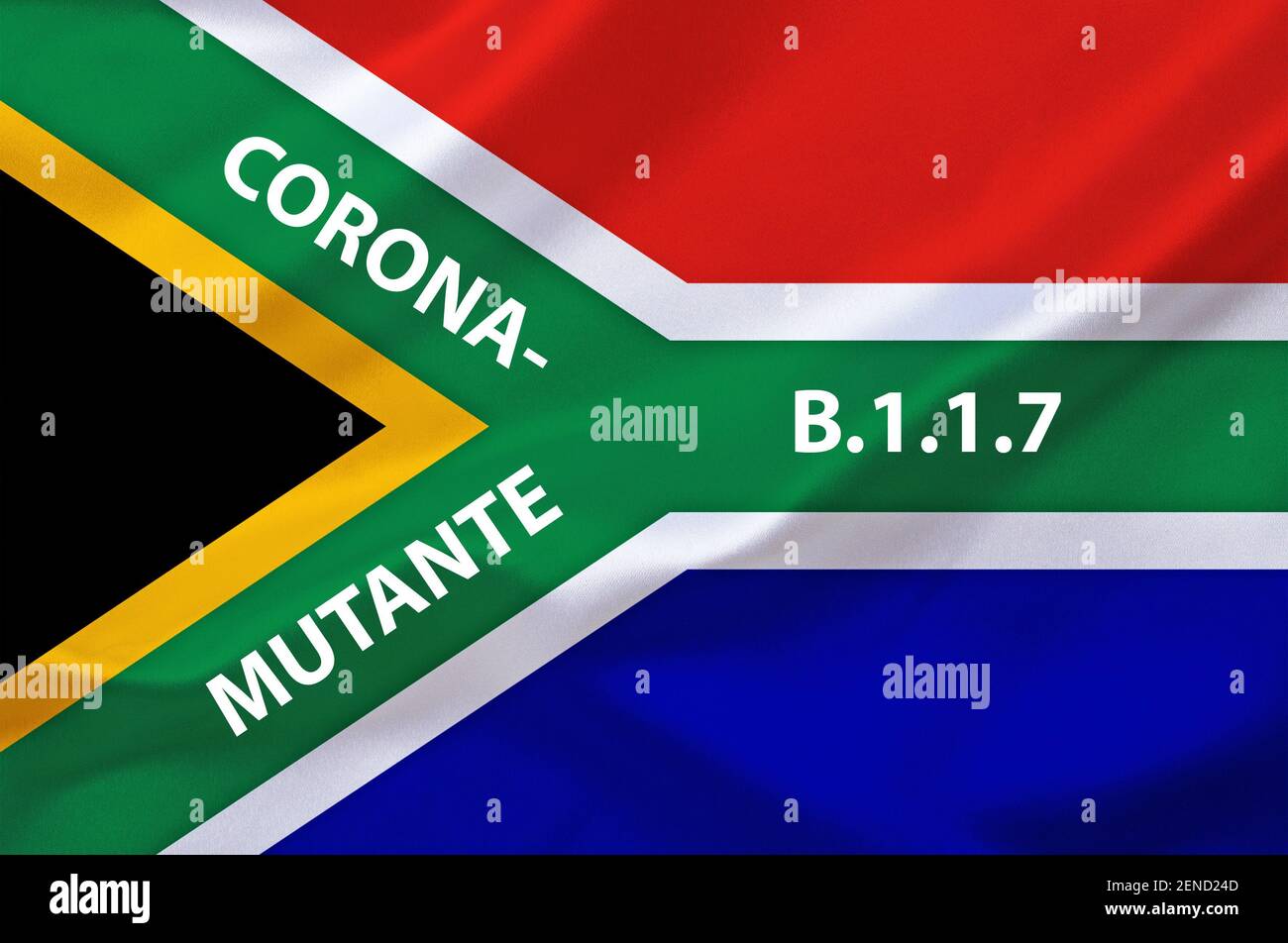 Flagge, Corona-Krise, Coronavirus, COV-19_2, COV-19, Infektion, Lungenkrankheit, Grippe, Virus, Corona, Mutante, mutiert, B.1.1.7, 501.V2, Grossbritan Foto Stock