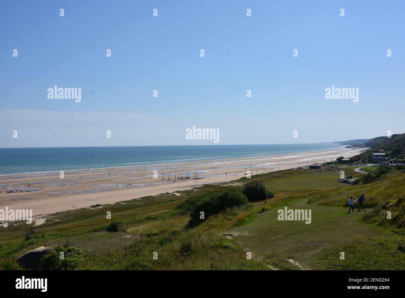Omaha Beach, sbarco D Day, Normandia, Francia Foto Stock
