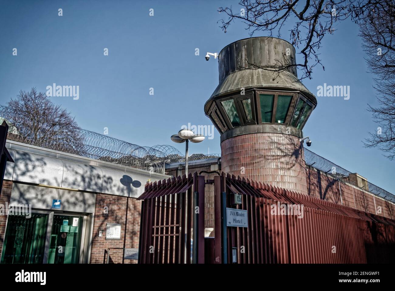 JVA Moabit, Justizvollzugsanstalt, Wachturm, Berlin-Moabit, Deutschland, Europa Foto Stock