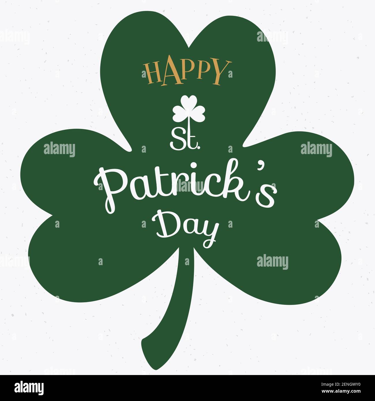 Illustrazione vettoriale del giorno felice di San Patrizio. Icona tipografia con caratteri. Logotipo. - illustrazione del materiale vettoriale. Irlanda, giorno di San Patrizio, Happin Illustrazione Vettoriale