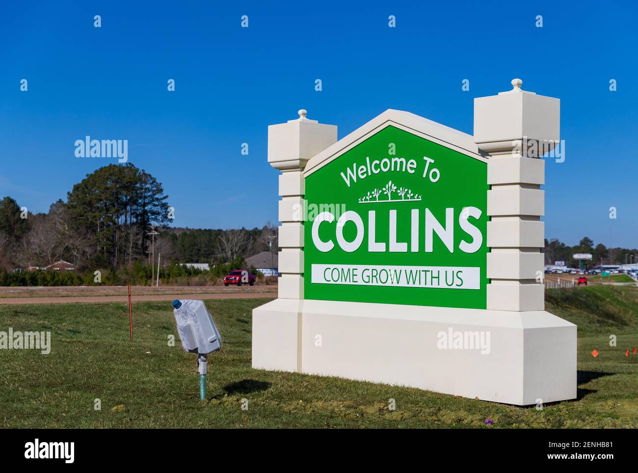 Collins, MS - 28 gennaio 2021: Benvenuto al cartello Collins Mississippi Foto Stock