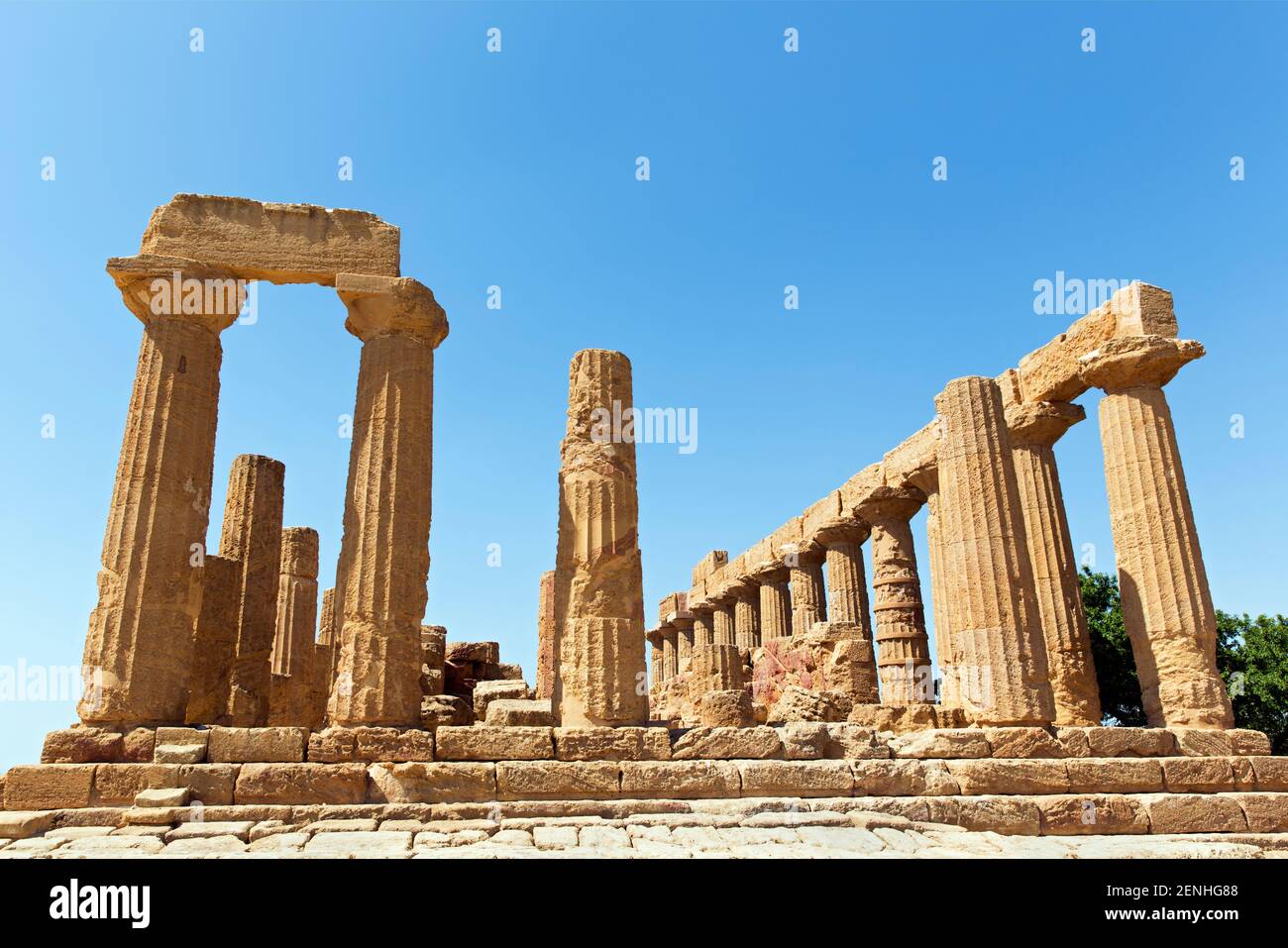 Italia,Sicilia,Agrigento,Valle dei Templi, Tempio di Hera (V secolo a.C.) Foto Stock