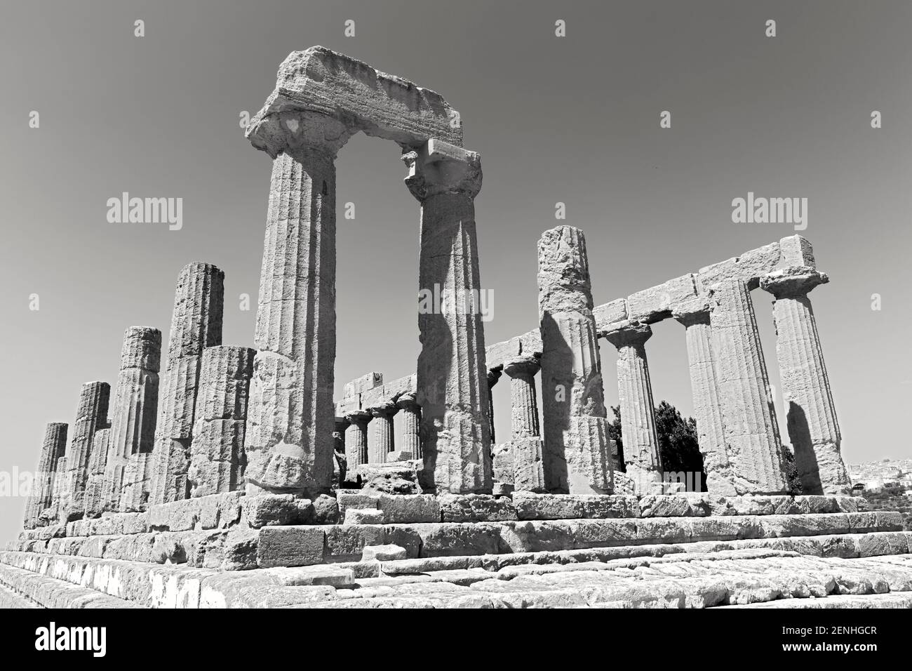 Italia,Sicilia,Agrigento,Valle dei Templi, Tempio di Hera (V secolo a.C.) Foto Stock