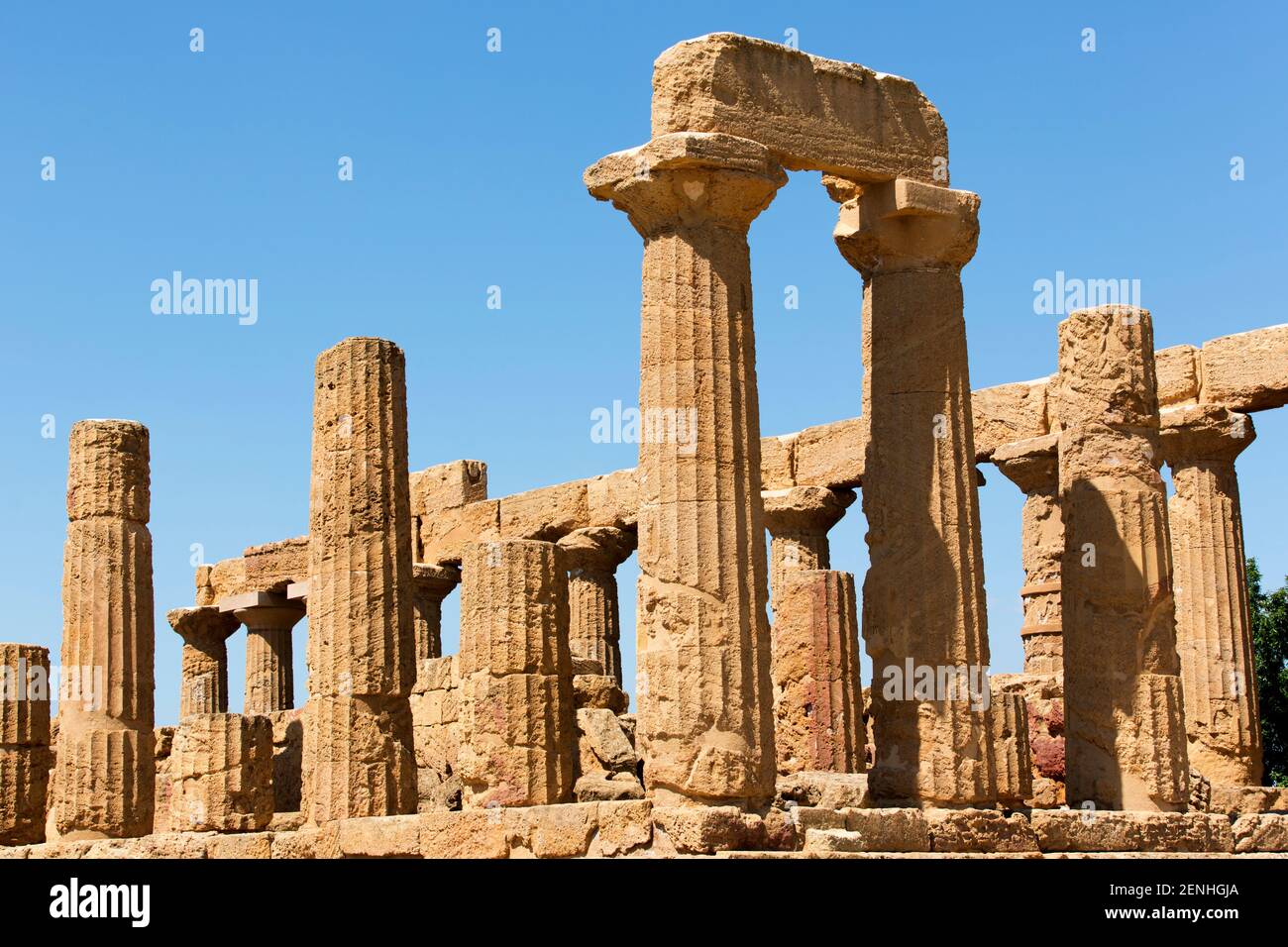 Italia,Sicilia,Agrigento,Valle dei Templi, Tempio di Hera (V secolo a.C.) Foto Stock