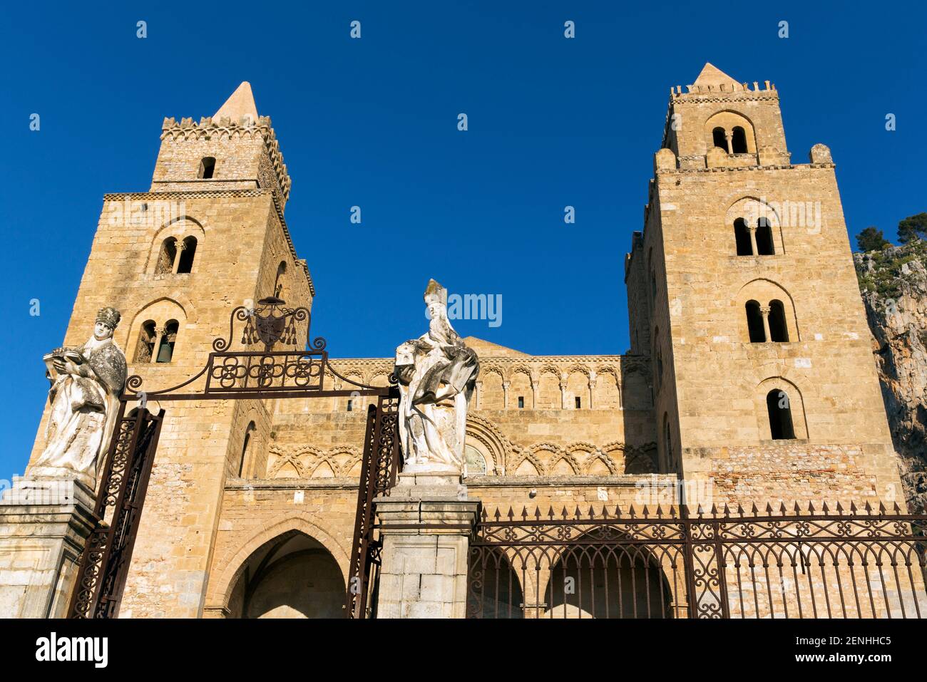 Italia,Sicilia,Cefalù, la Cattedrale conosciuta anche come Duomo, era 1148 Foto Stock
