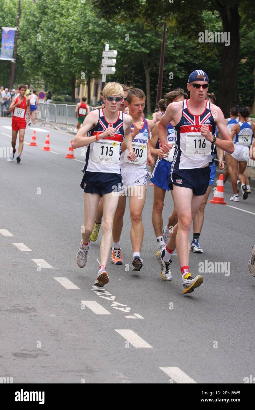 Tom Bosworth aged ? in the Junior 10km at the European Walking Cup Foto Stock