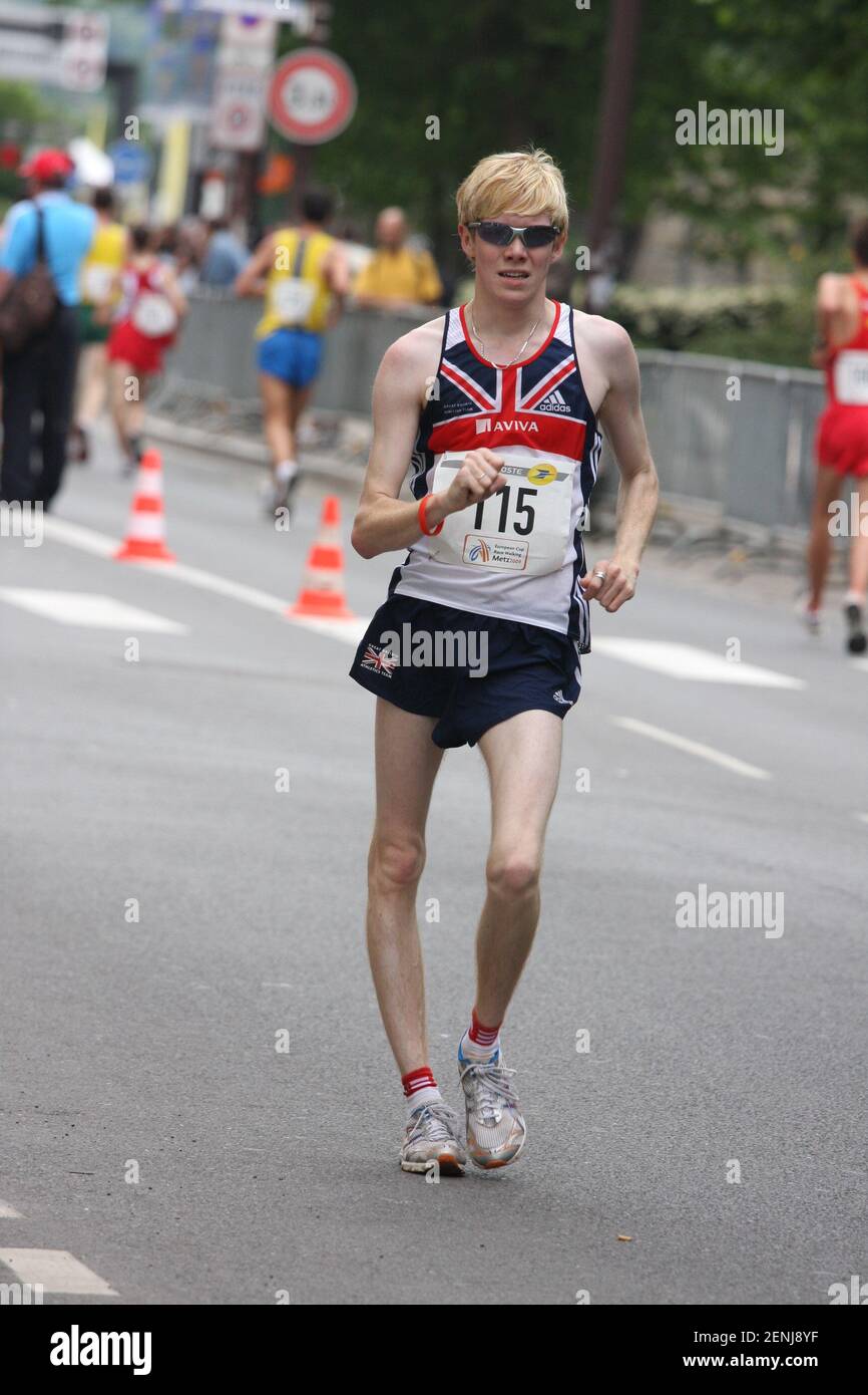 Tom Bosworth aged ? in the Junior 10km at the European Walking Cup Foto Stock