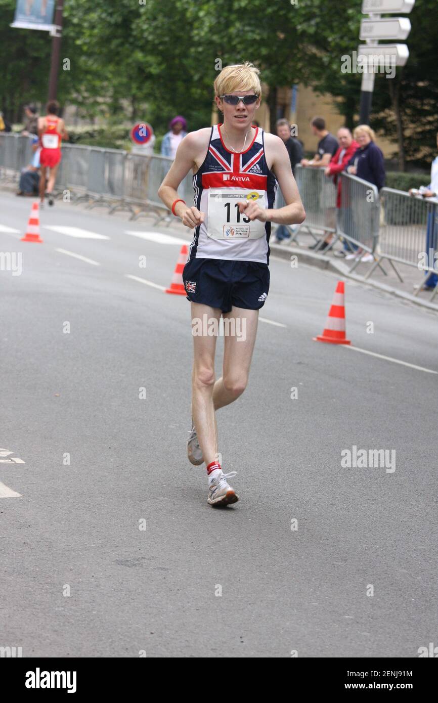 Tom Bosworth aged ? in the Junior 10km at the European Walking Cup Foto Stock