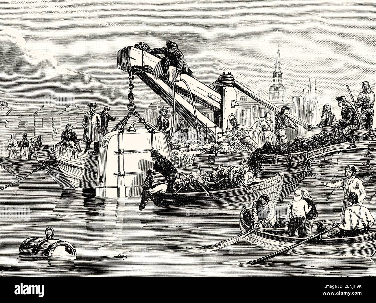 Immersioni-Bell utilizzato per la costruzione del Thames Tunnel, Londra, 1827 Foto Stock
