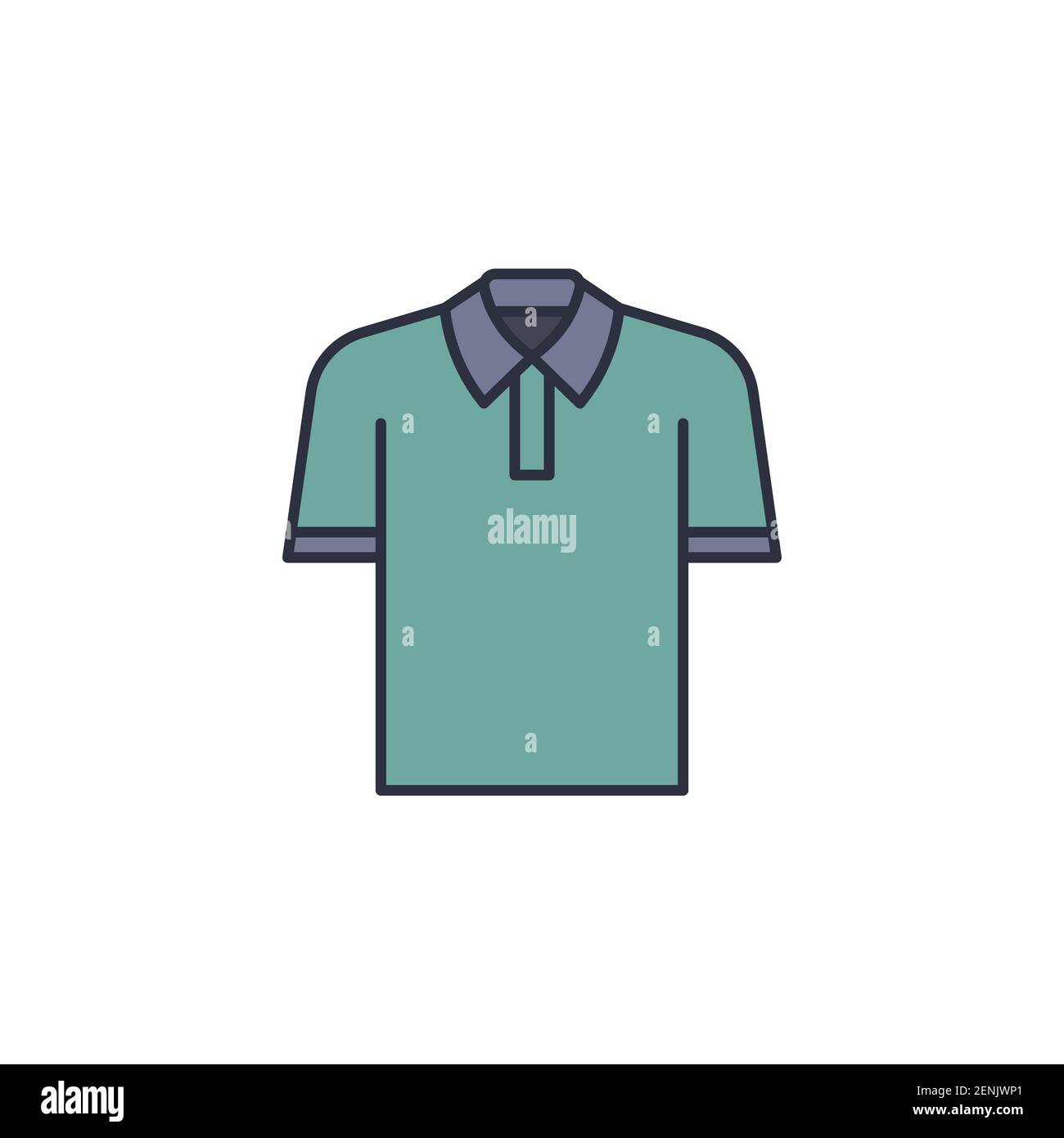 Icona polo, colore, linea, contorno vettoriale, pittogramma lineare isolato su bianco. Simbolo, illustrazione del logo Illustrazione Vettoriale