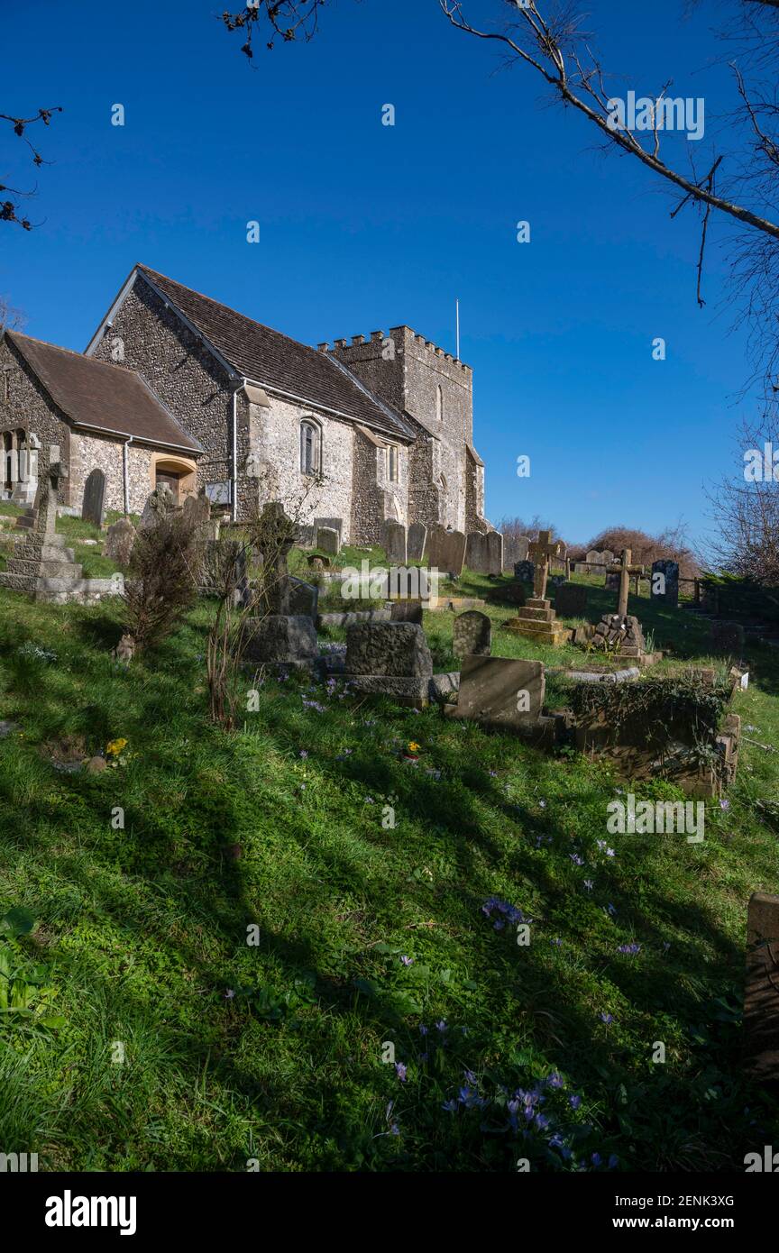 Bramber West Sussex England UK - Chiesa parrocchiale di St Nicholas Foto Stock