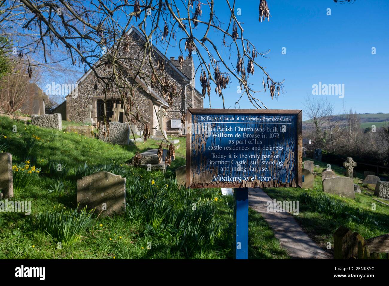 Bramber West Sussex England UK - Chiesa parrocchiale di St Nicholas Foto Stock