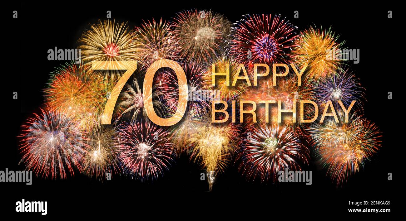congratulazioni per il settantesimo compleanno Foto Stock