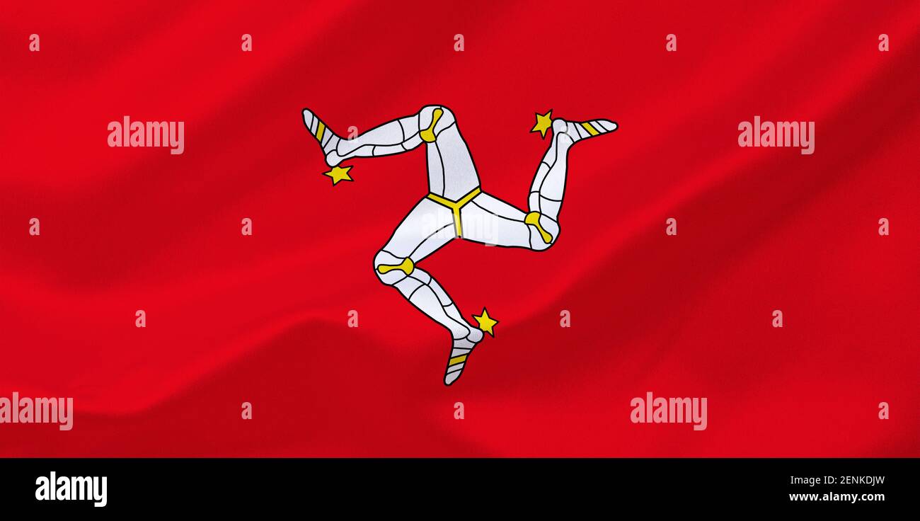 Die Flagge von der Isle of Man, GB, UK, Grossbritannien, Foto Stock