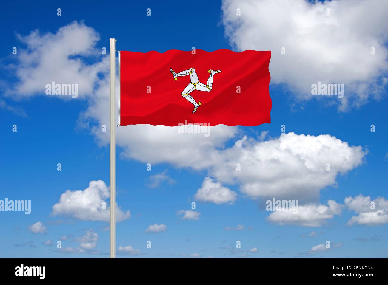 Die Flagge von der Isle of Man, GB, UK, Grossbritannien, Foto Stock
