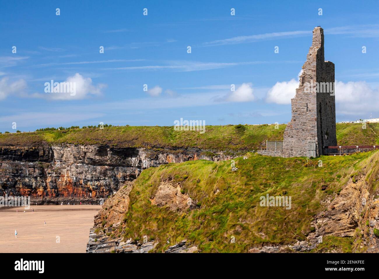 Ballybunion castello, contea di Kerry sulla costa irlandese Foto Stock