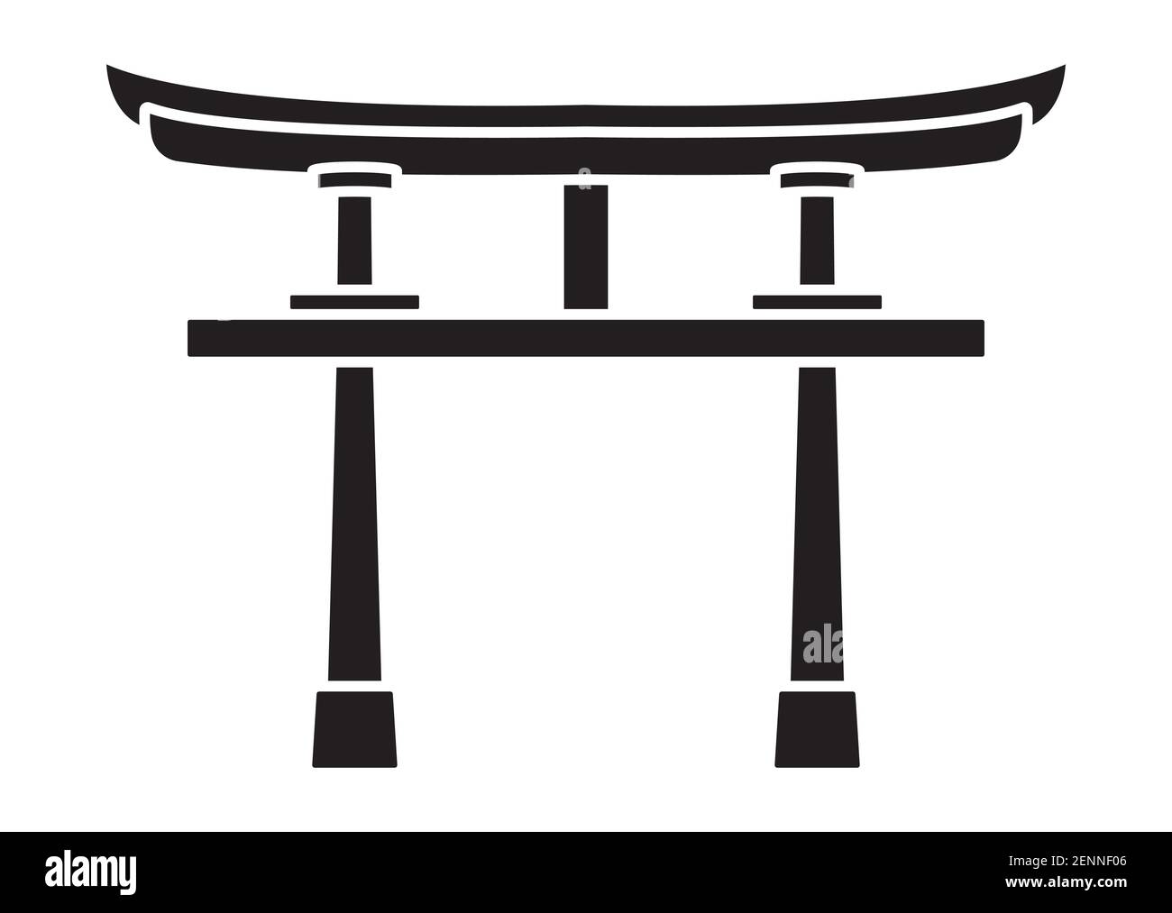 Shinto sacrario cancello o torii flat vettore icona per le app o siti web Illustrazione Vettoriale