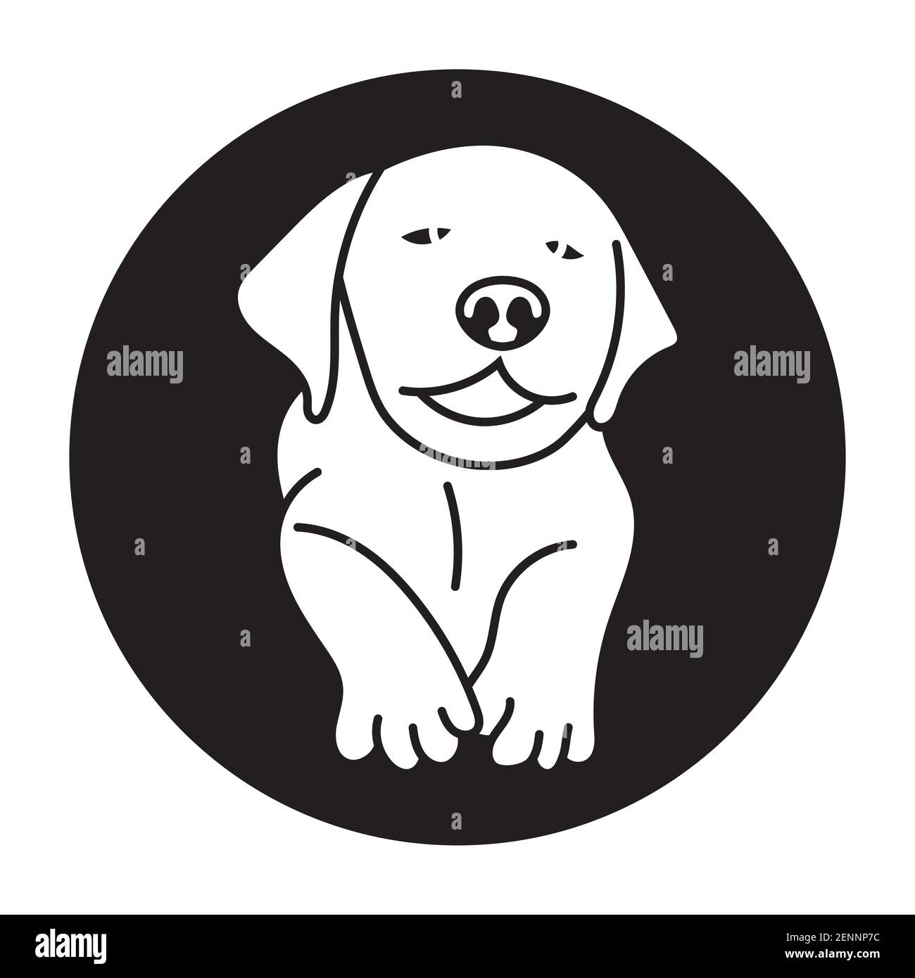 Cane cucciolo animale / cuccioli icona piatta per le app o. siti web Illustrazione Vettoriale