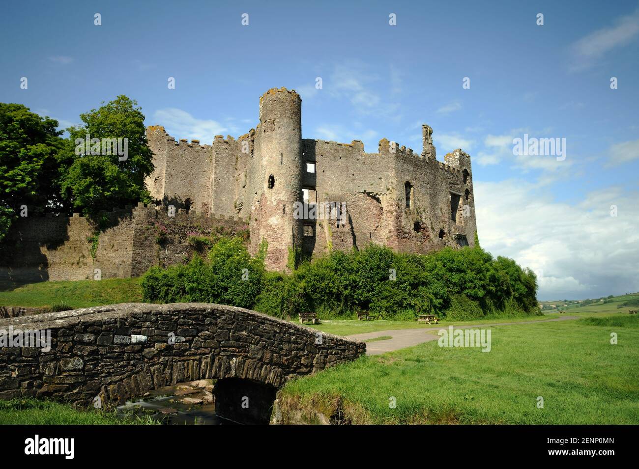 Laugharn Castle, Carmarthenshshire Foto Stock