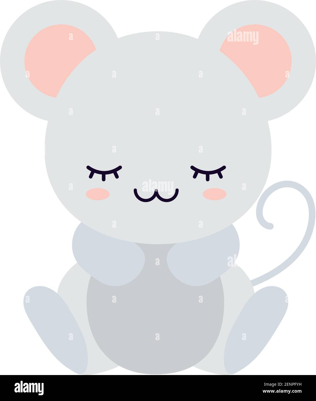 mouse carino su sfondo bianco Illustrazione Vettoriale