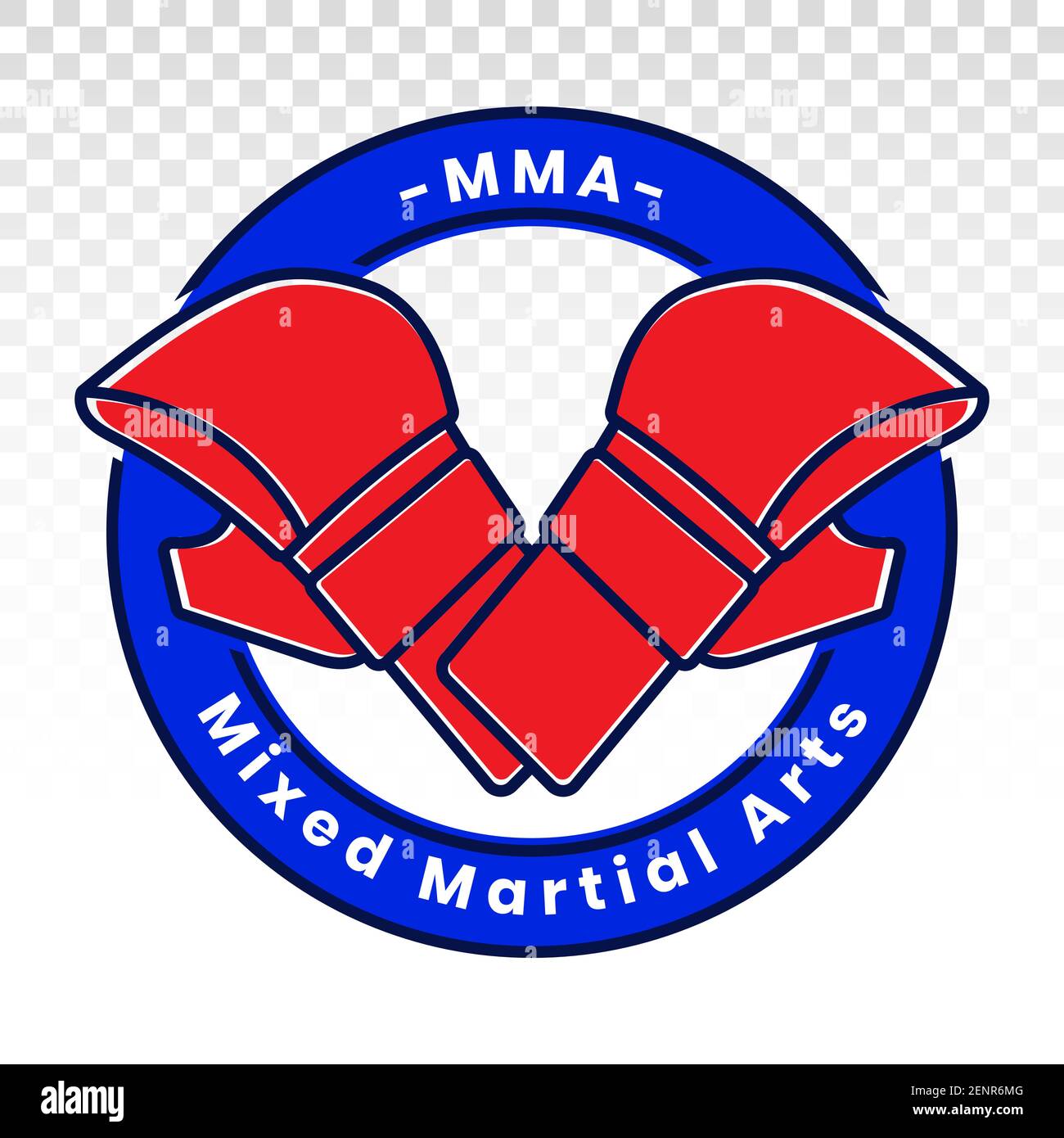 Logo di arti marziali miste o colori vettoriali MMA per le app o sito web Illustrazione Vettoriale