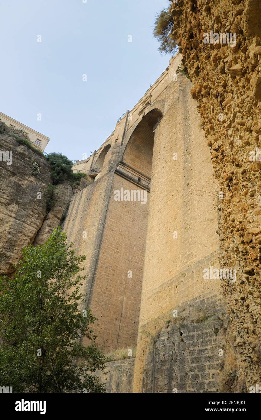 Puente Nuevo sulla gola del Tajo, Ronda, Málaga, Andalusia, Spagna Foto Stock
