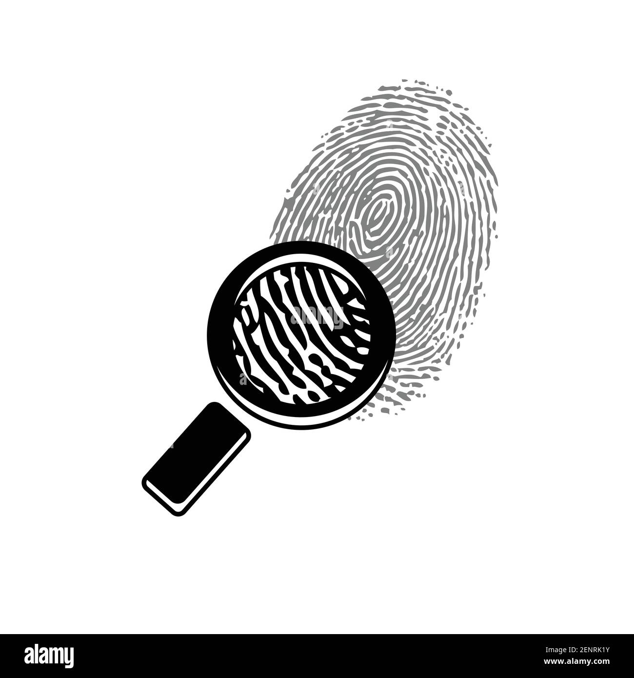Elemento di ingrandimento dell'impronta digitale Illustrazione Vettoriale