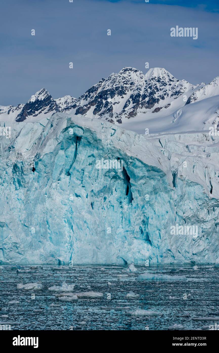 Ghiacciaio di Lilliehook, Spitsbergen, Isole Svalbard, Norvegia. Foto Stock