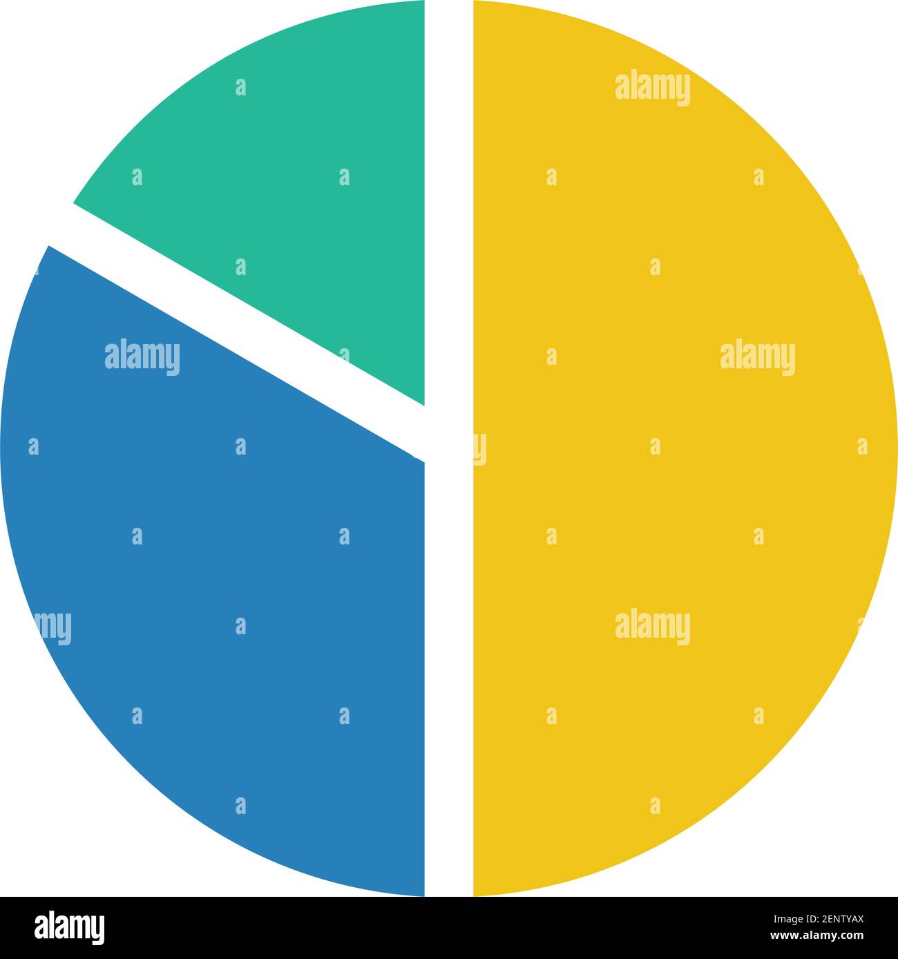 Icona grafico a torta simbolo vettoriale per report e analisi in un'illustrazione a colori piatto Illustrazione Vettoriale
