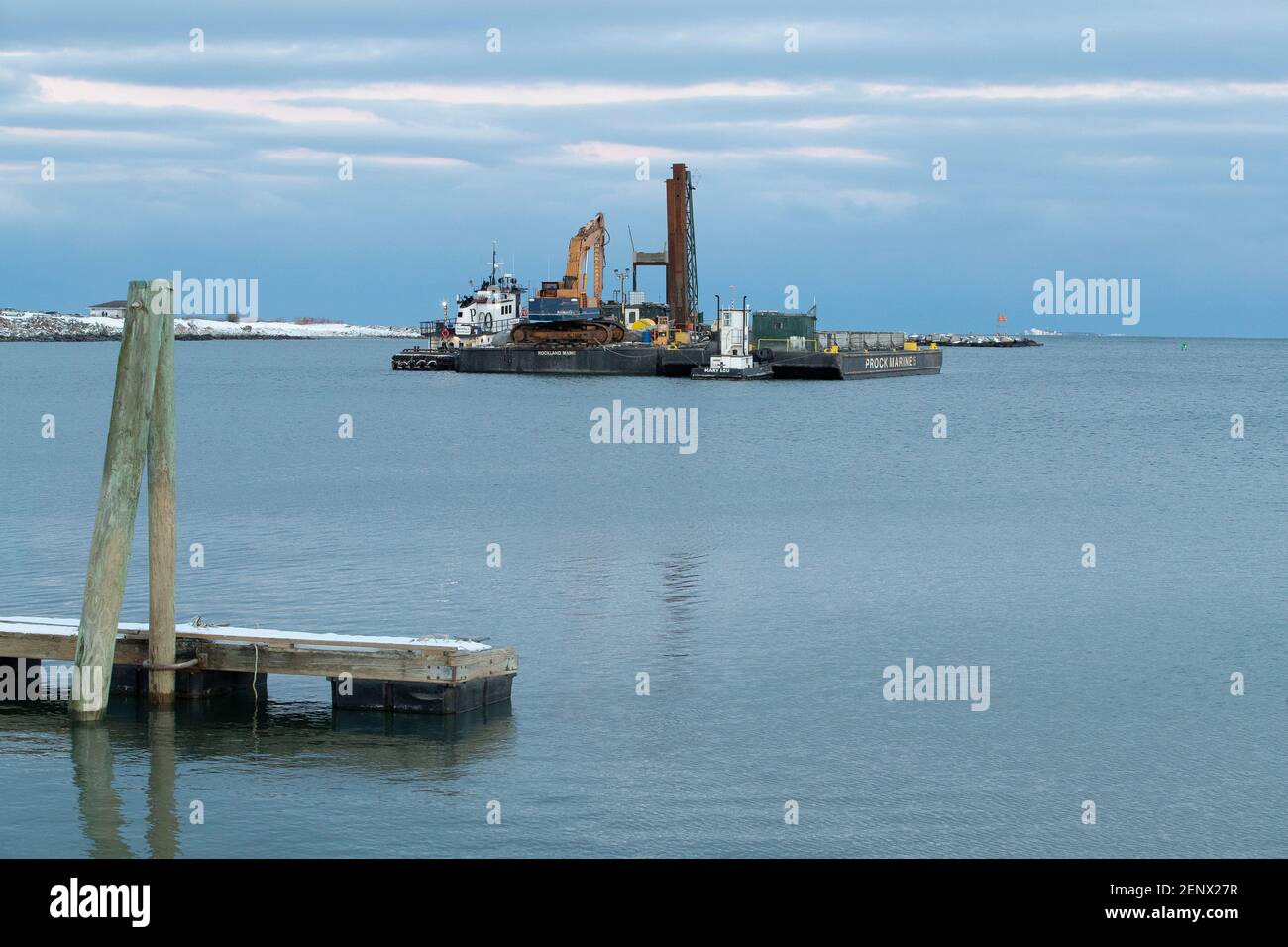 Rye si trova proprio sulla strada da Hampton Beach. È una città che ha molti residenti ricchi, ma anche un piccolo porto di lavoro per i pescatori sportivi e com Foto Stock