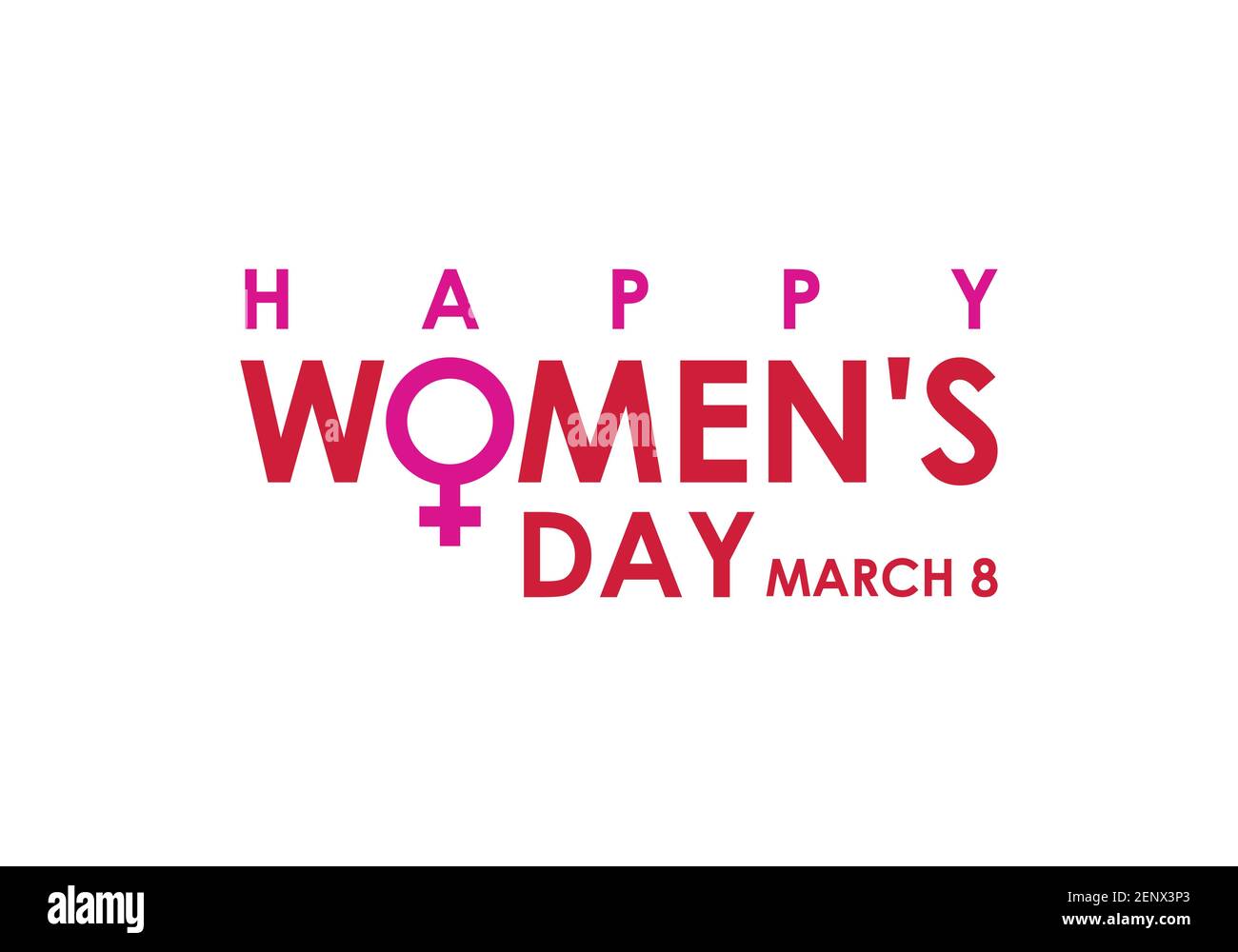 Elementi di design tipografici Happy Women's Day. Icona della giornata internazionale delle donne. Simbolo del giorno della donna. Illustrazione Vettoriale