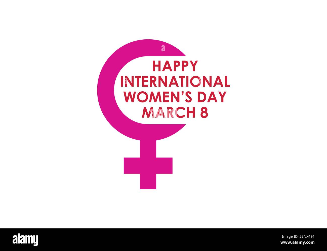 Elementi di design tipografici Happy Women's Day. Icona della giornata internazionale delle donne. Simbolo del giorno della donna. Illustrazione Vettoriale