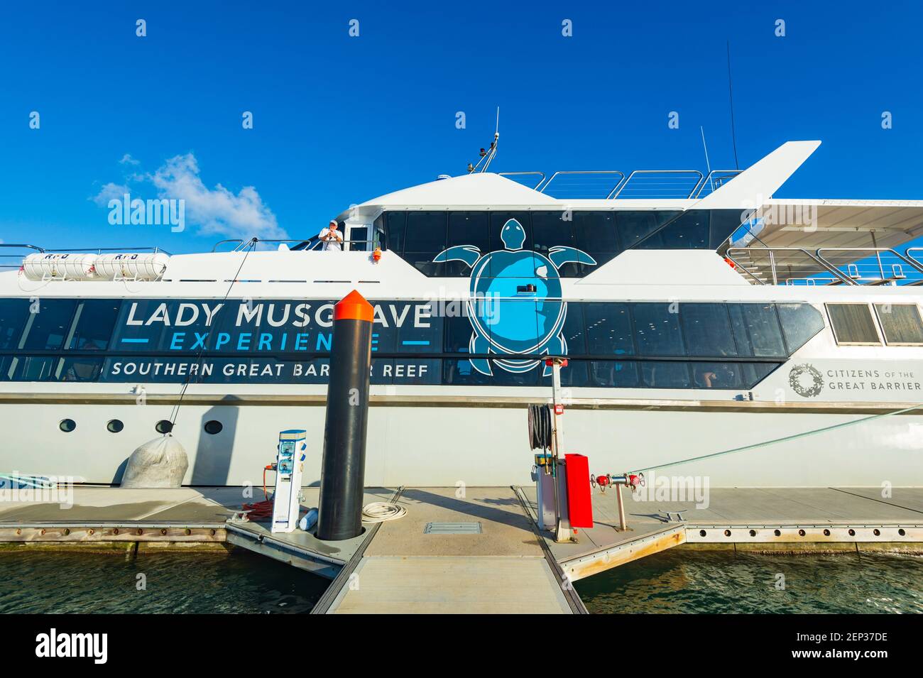 La Lady Musgrave Experience tour in barca per la Grande barriera Corallina meridionale, Bundaberg, Queensland, QLD, Australia Foto Stock