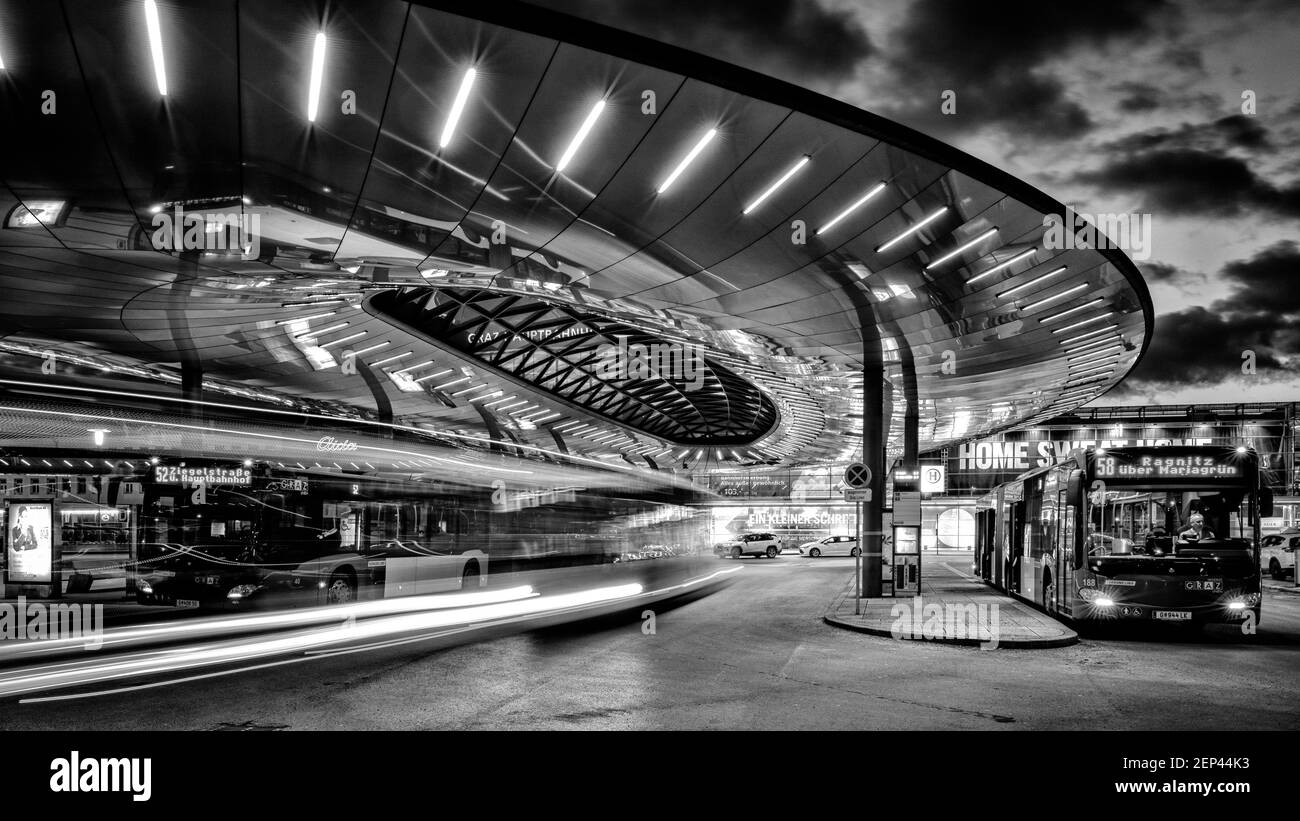 Grazer Hauptbahnhof (stazione centrale di Graz) Foto Stock