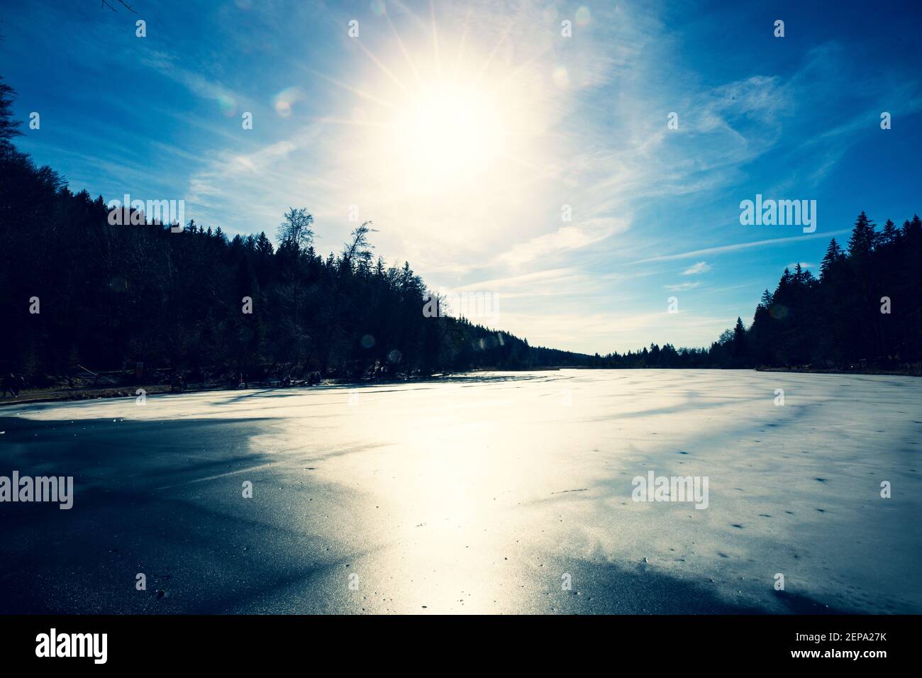Deininger Weiher a Bad Tölz Foto Stock