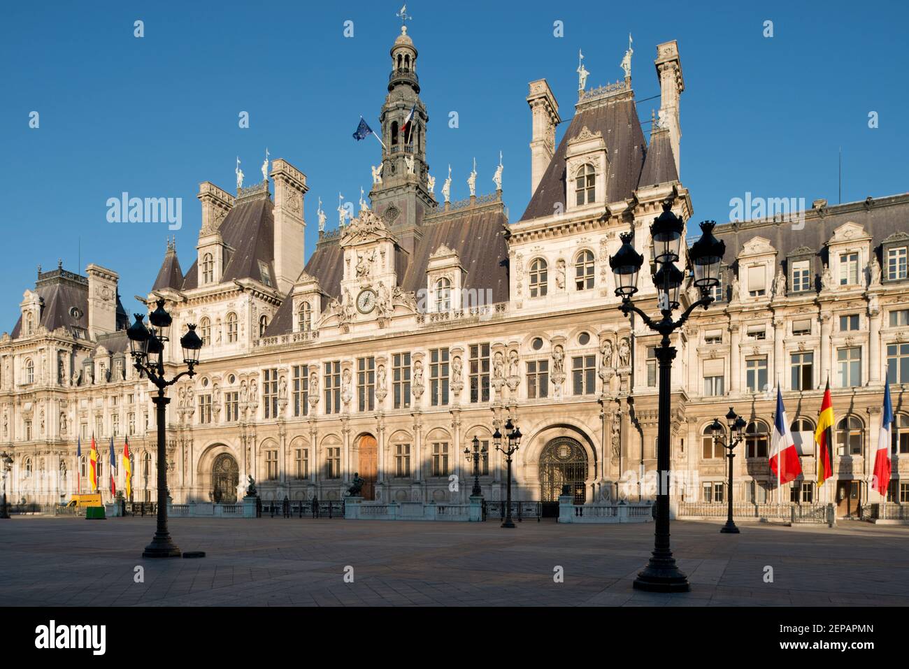 Hôtel de Ville, o City Hall, a Parigi, in Francia, in Europa. Foto Stock