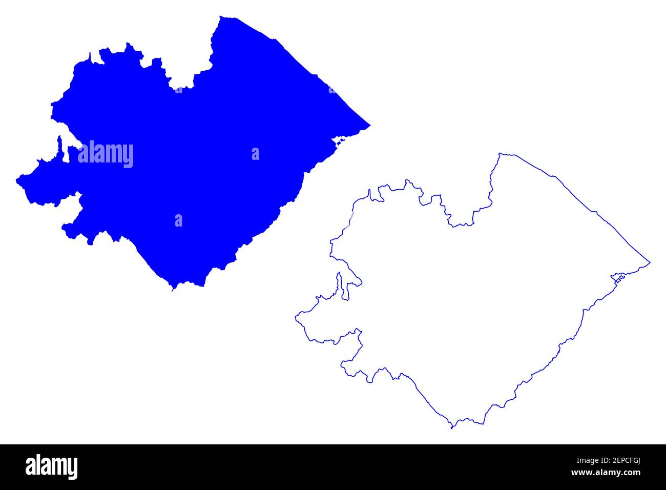 Provincia di Pesaro e Urbino (Italia, Repubblica Italiana, Marche o Marche) mappa grafica vettoriale, abbozzamento Provincia di Pesaro e Urbino Illustrazione Vettoriale
