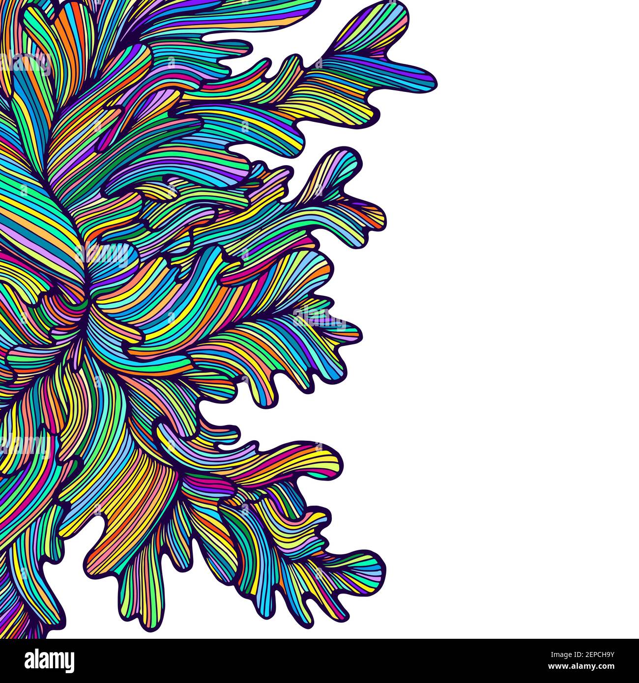 Onde decorative dall'astrazione multicolore vivide. Elemento ornamentale. Illustrazione Vettoriale