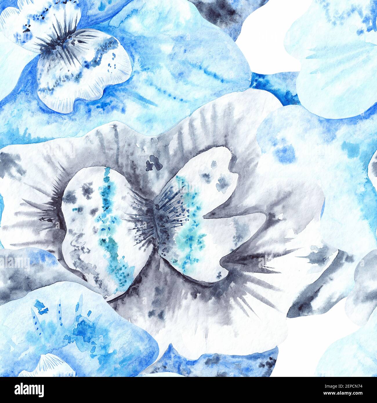 Disegno fantasia colorante blu e grigio Foto Stock