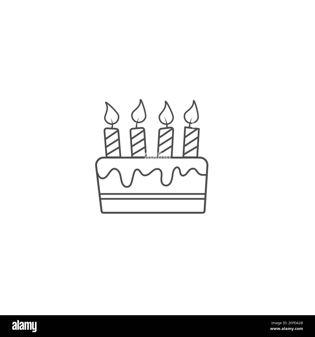 Torta di compleanno. Un poligono vuoto. Illustrazione vettoriale isolata su sfondo bianco. Stile piatto Illustrazione Vettoriale