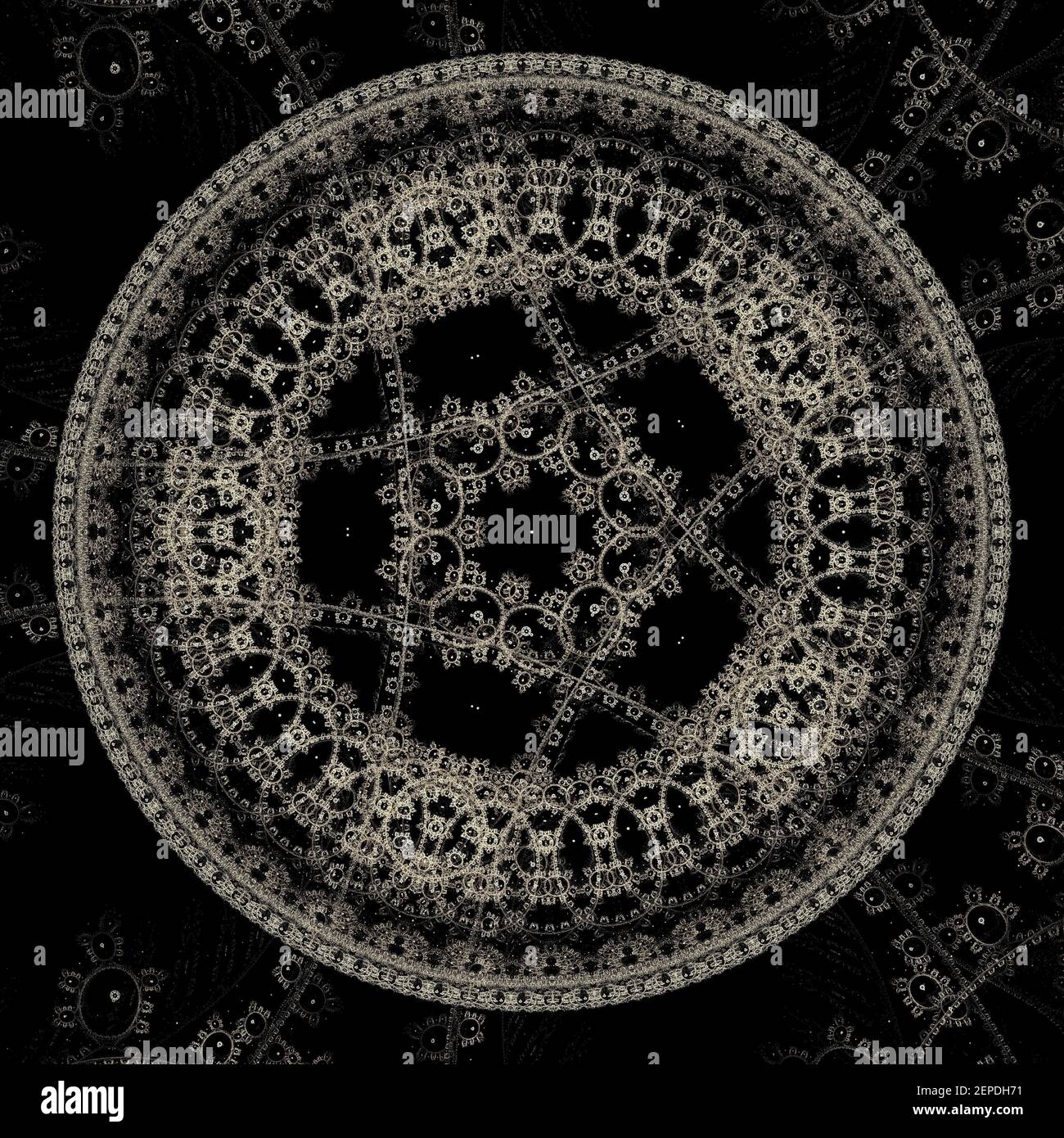 Pentagram Sigil - Flame Fractal Art Foto Stock