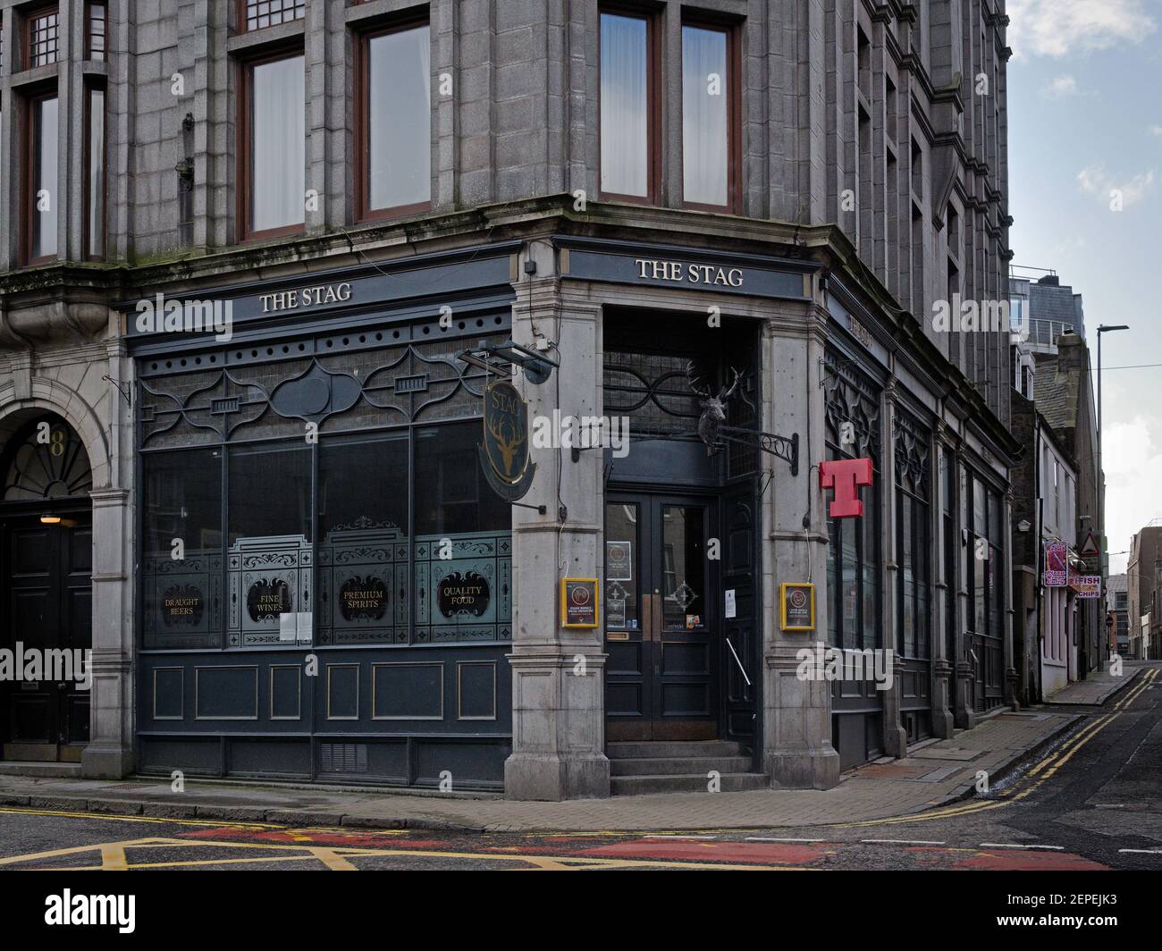 La casa pubblica Stag su Crown Street Aberdeen Foto Stock