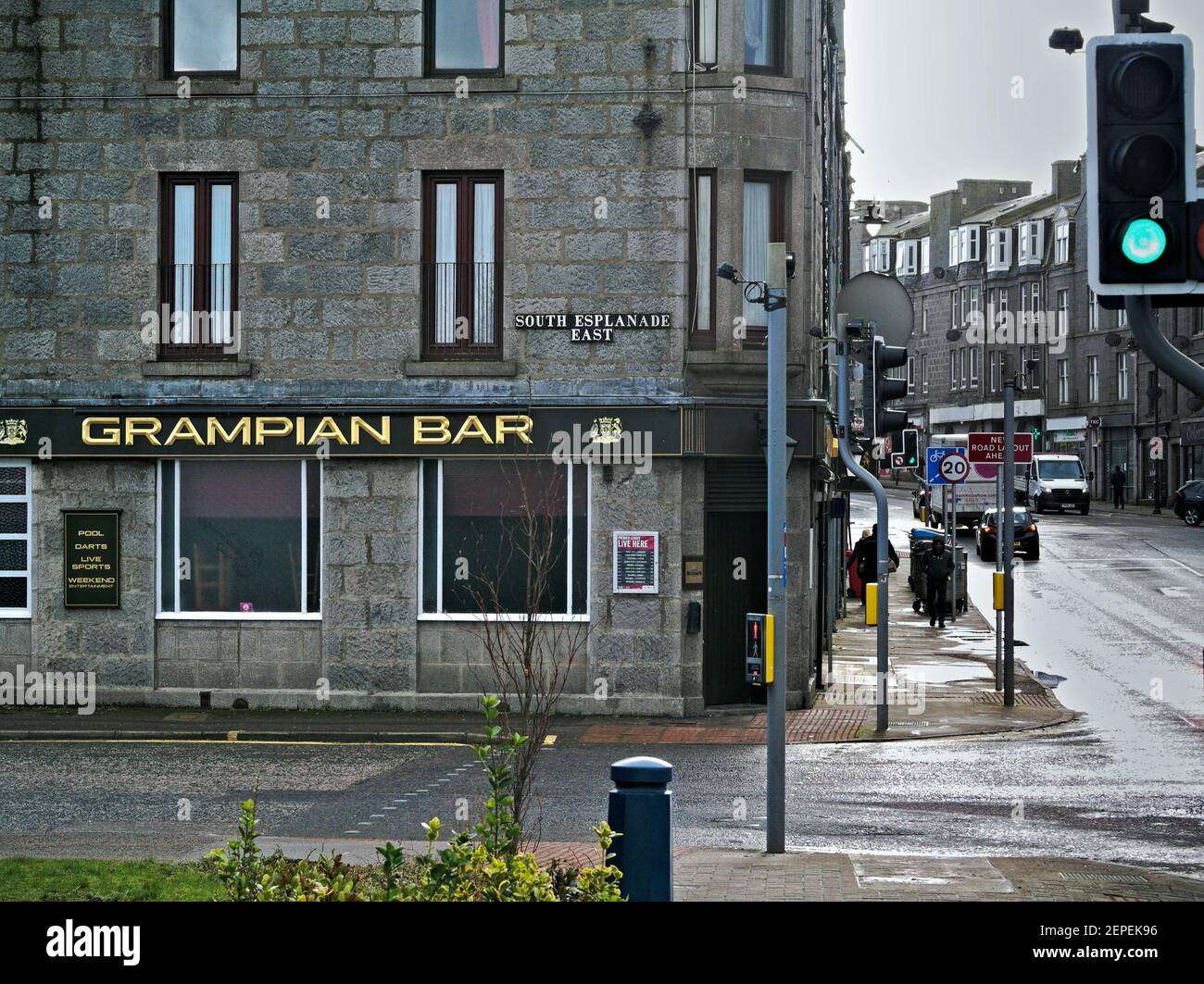Il Grampian Bar a Torry Aberdeen Foto Stock