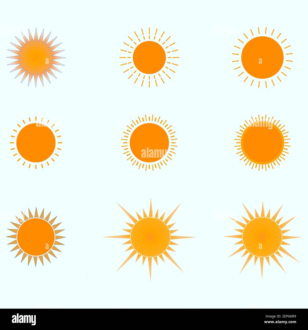 Grafica vettoriale: Un gruppo di forme per il sole Illustrazione Vettoriale