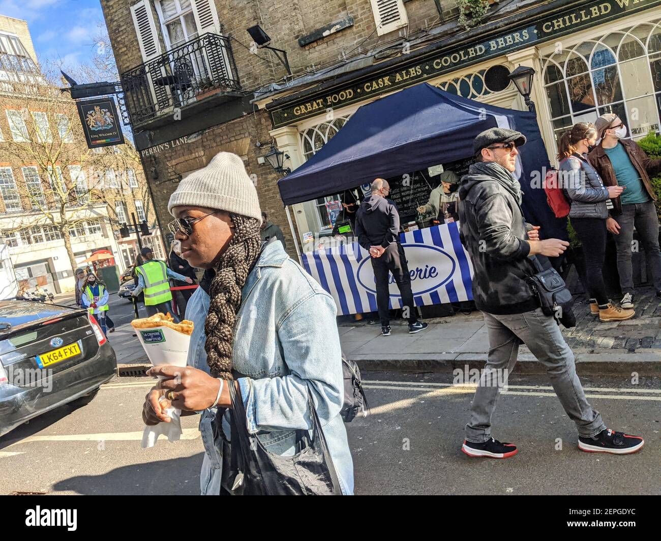 La creperie du Hampstead famoso bancarella di Street food crepe a Hampstead, Camden, Londra. Foto Stock